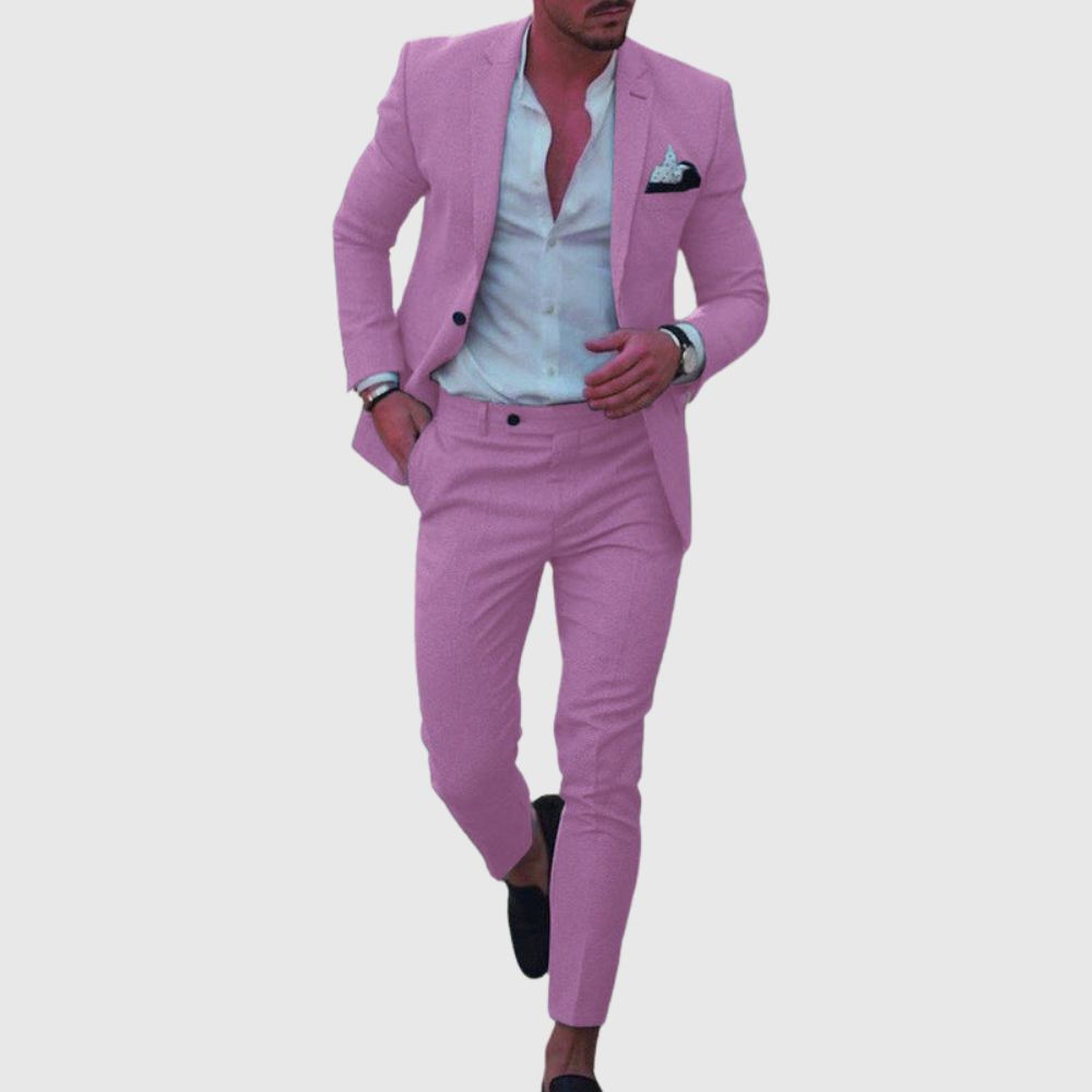 Slim fit letni garnitur dwuczęściowy