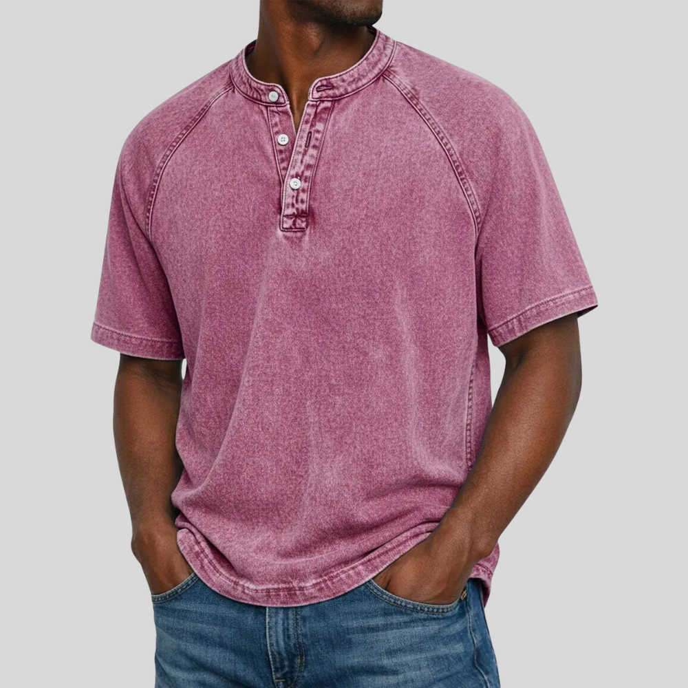Vintage'owa, prana koszulka henley casualowa
