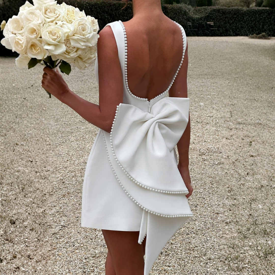 Festive Bow Detail Mini Dress