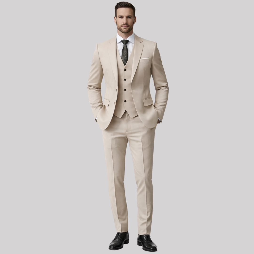 Tailored Three-Piece Suit with Shawl Lapel for Summer Weddings 8