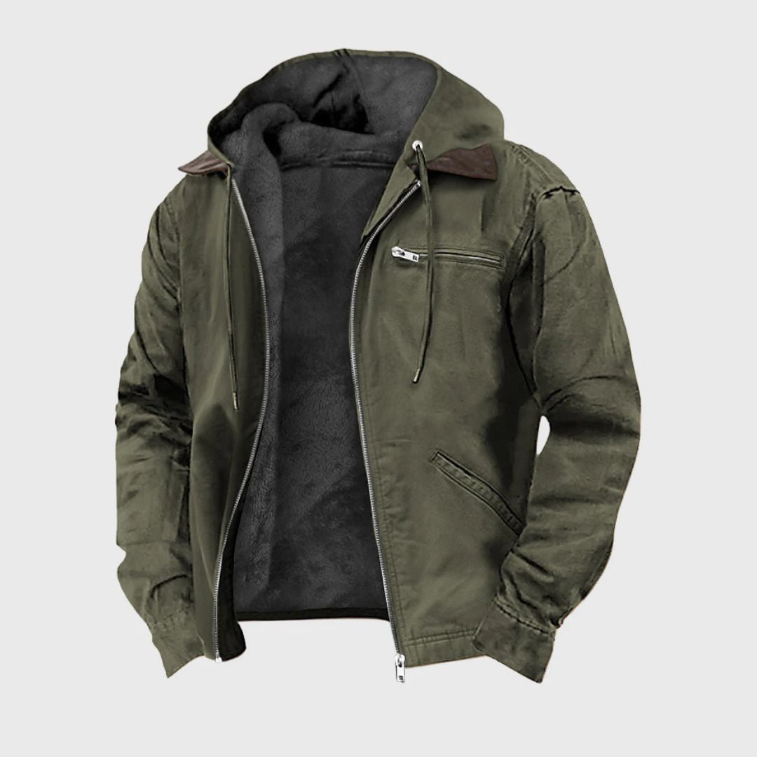 Hooded Full Zip Pocket Casual Jacket