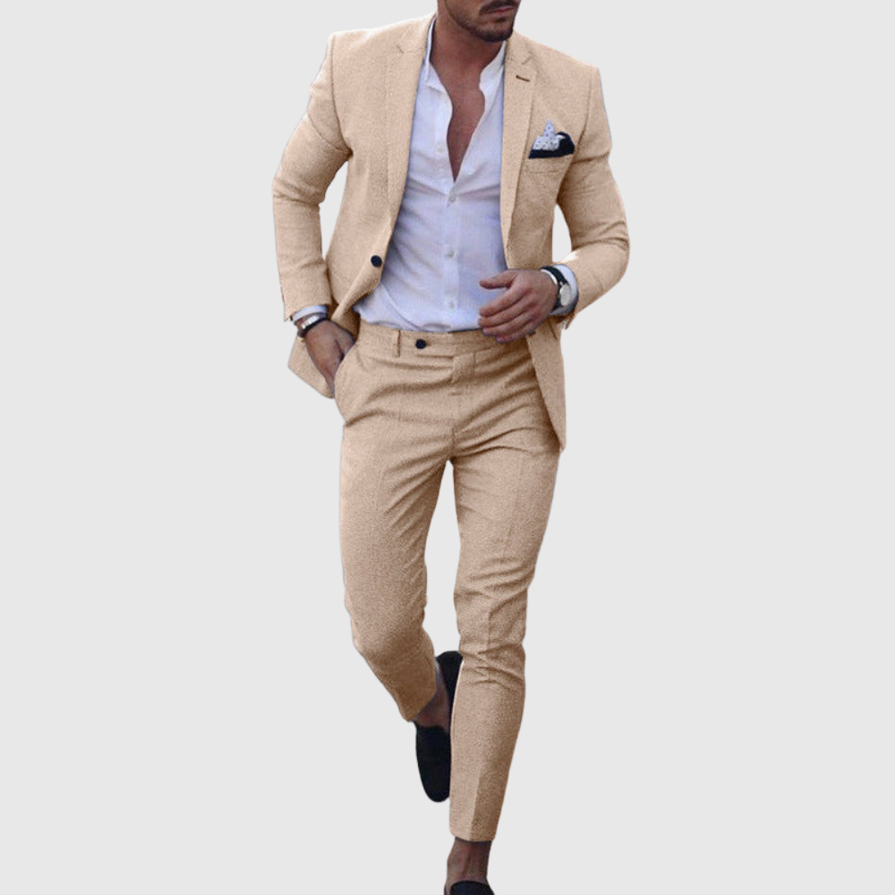 Slim fit letni garnitur dwuczęściowy