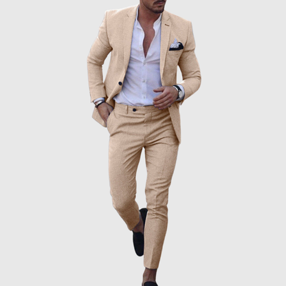 Slim fit letni garnitur dwuczęściowy
