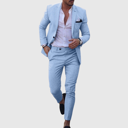 Slim fit letni garnitur dwuczęściowy