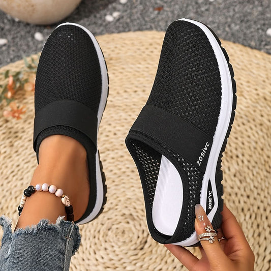 Przewiewne Sneakersy Slip On z Paskiem