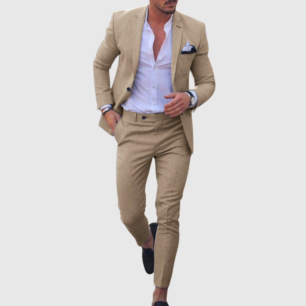 Slim fit letni garnitur dwuczęściowy