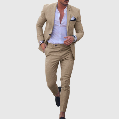 Slim fit letni garnitur dwuczęściowy