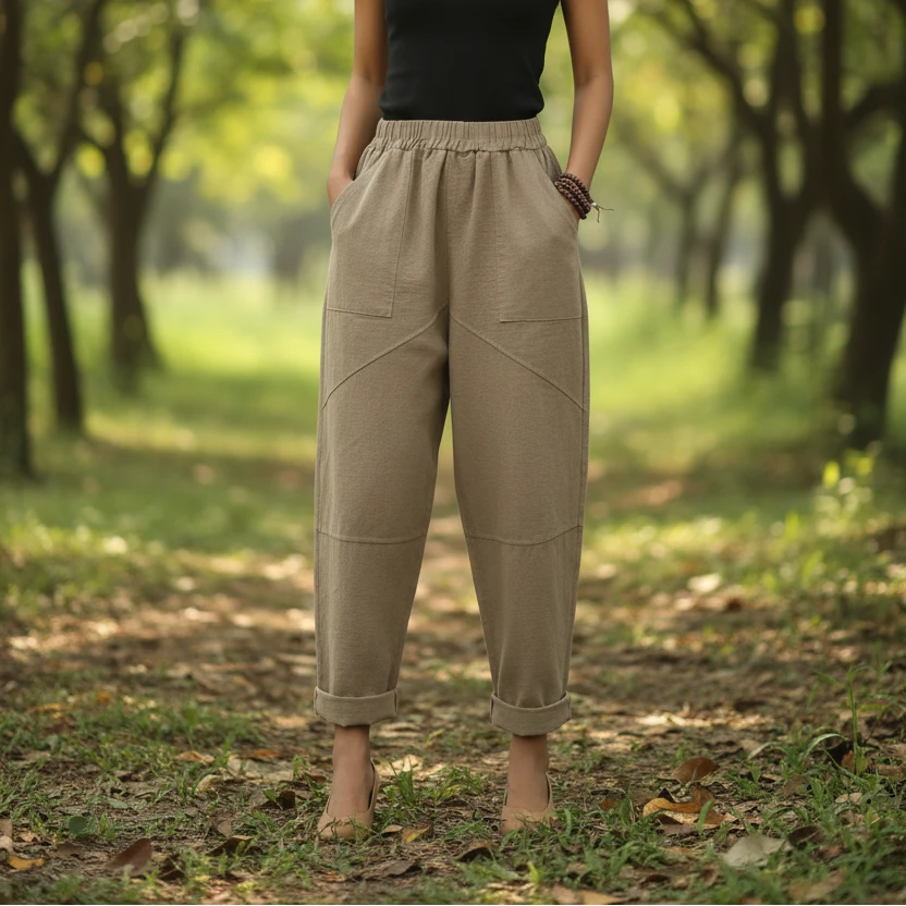 Loose Fit Cropped Summer Pants