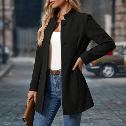 Elegant Open Front Tailored Longline Blazer