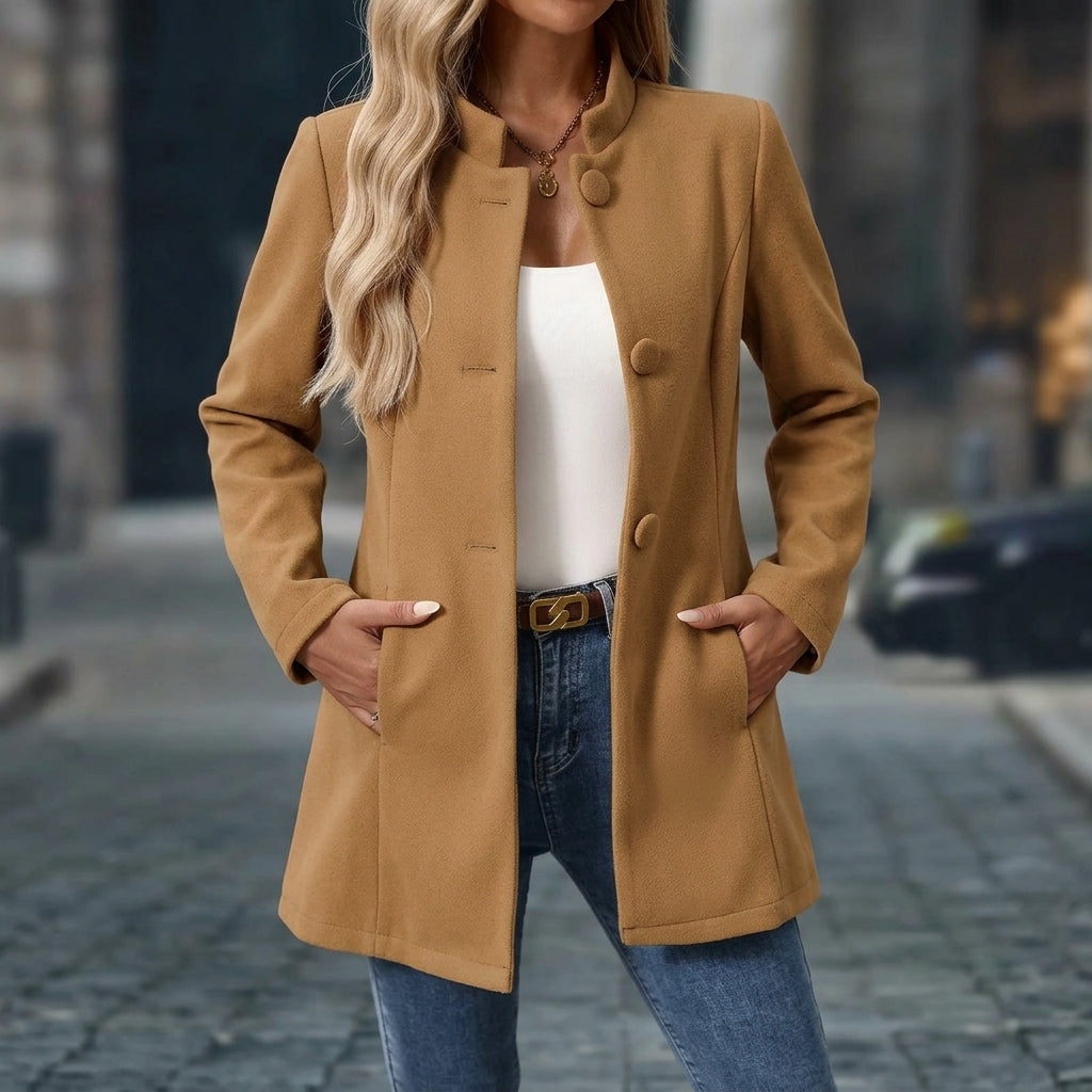 Elegant Open Front Tailored Longline Blazer