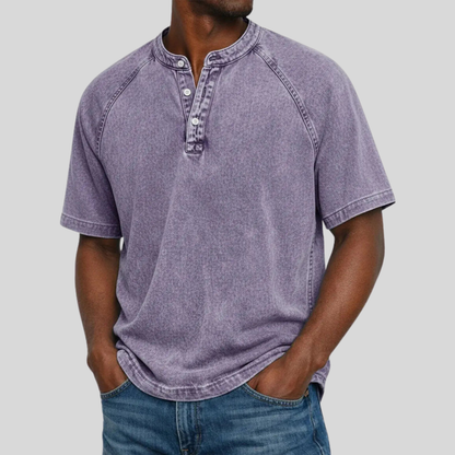 Vintage'owa, prana koszulka henley casualowa