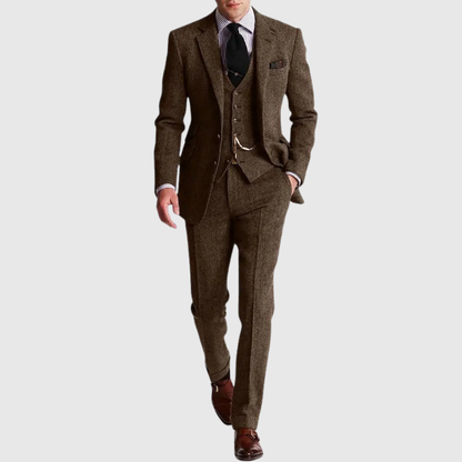 Slim fit garnitur trzyczęściowy