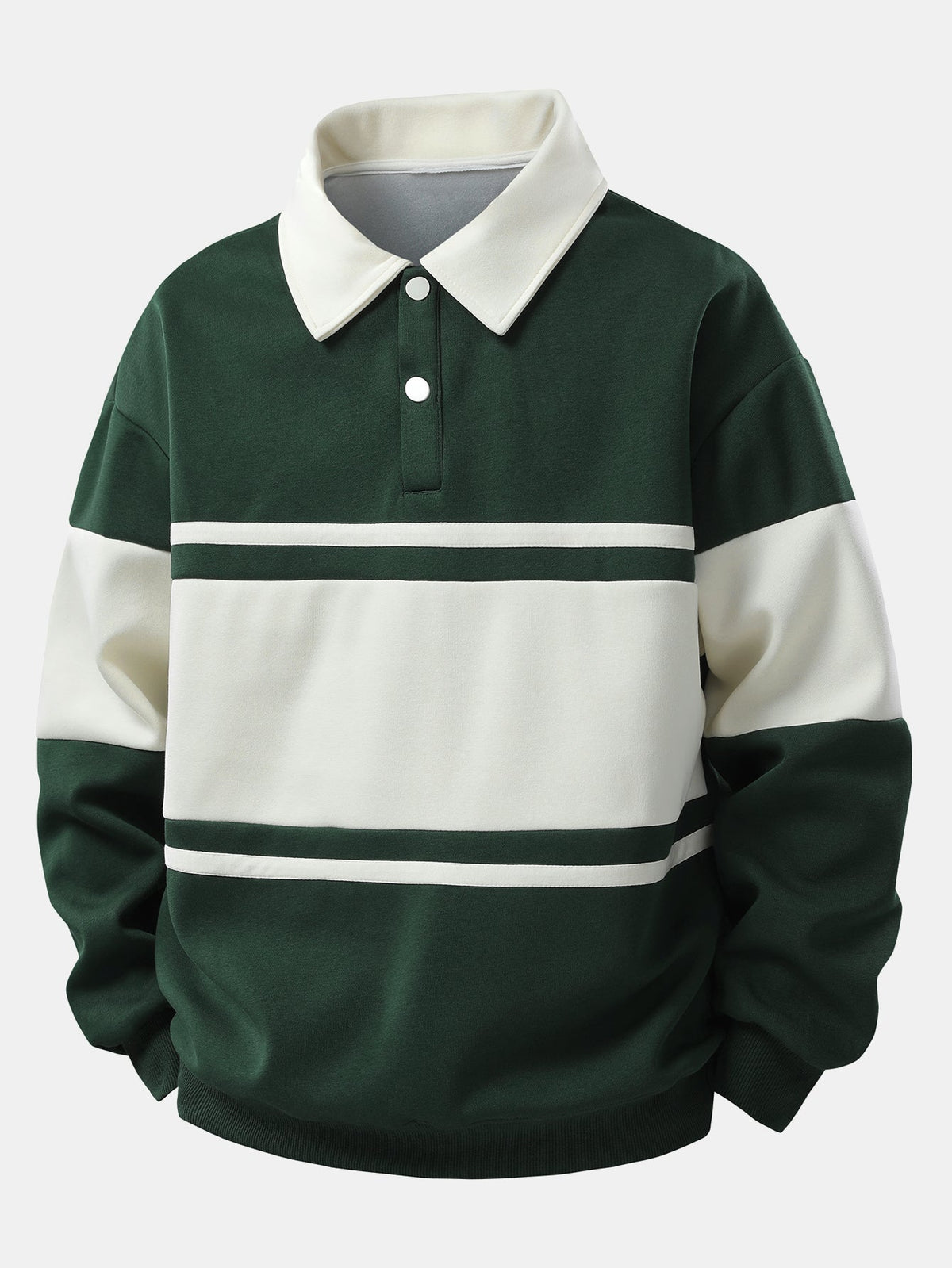 Classic Striped Collared Pullover Shirt