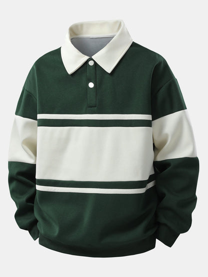 Classic Striped Collared Pullover Shirt