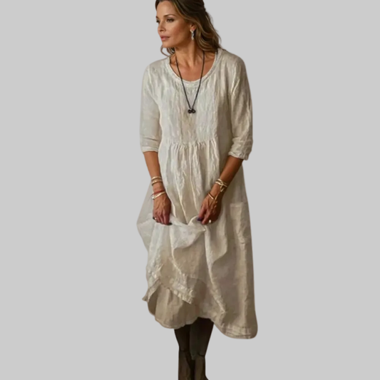 Chic Three Quarter Midi Dress