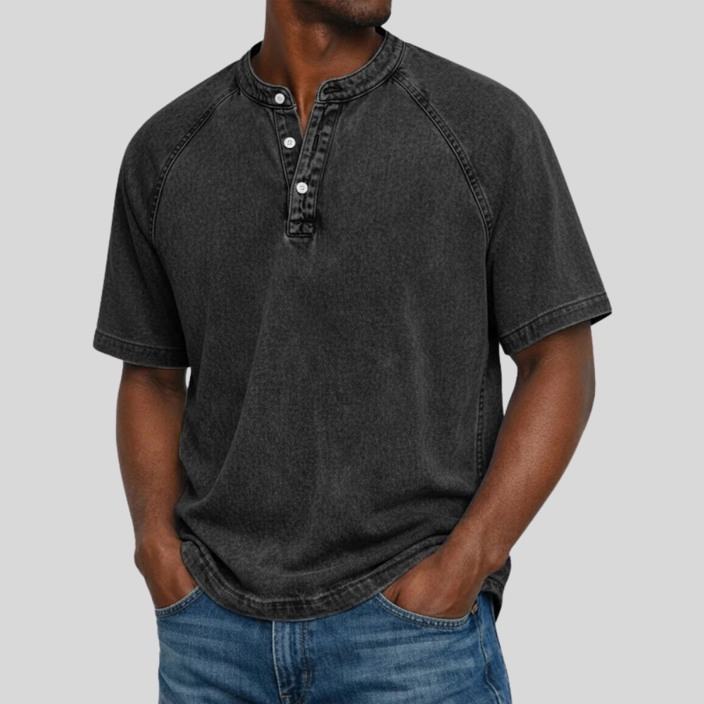 Vintage'owa, prana koszulka henley casualowa