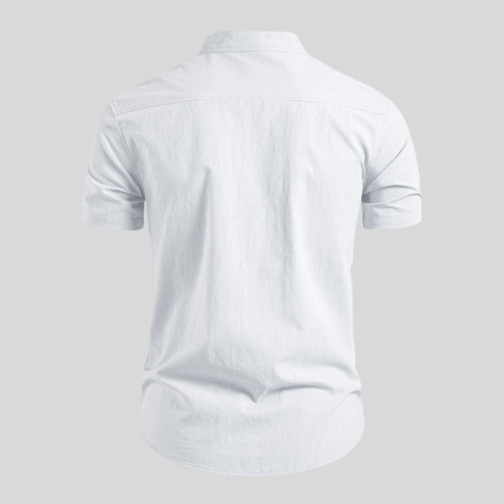 Minimal Stand Collar Tailored Shirt
