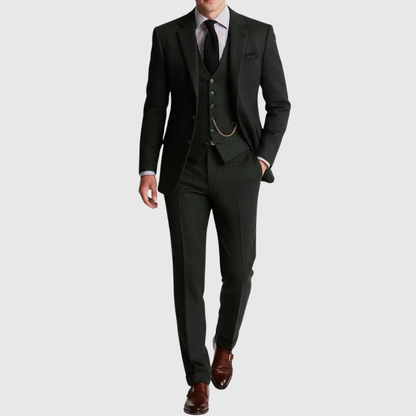 Slim fit garnitur trzyczęściowy