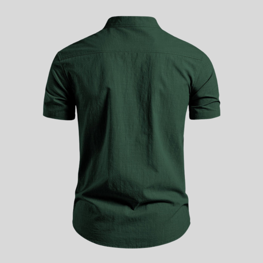 Minimal Stand Collar Tailored Shirt