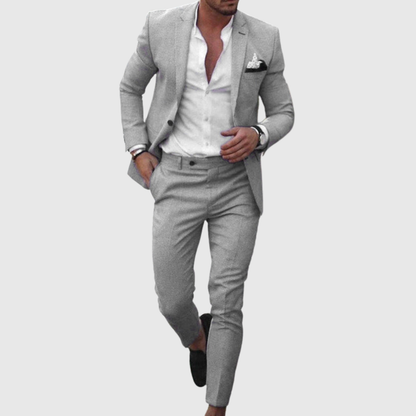 Slim fit letni garnitur dwuczęściowy