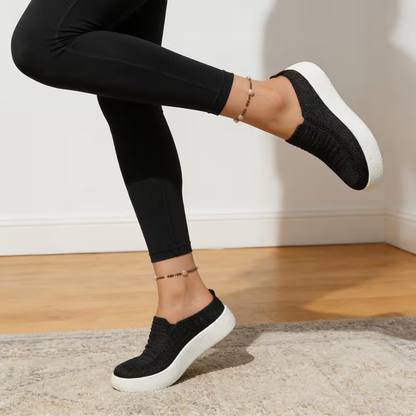 Sneakersy Slip On z Grubą Podeszwą