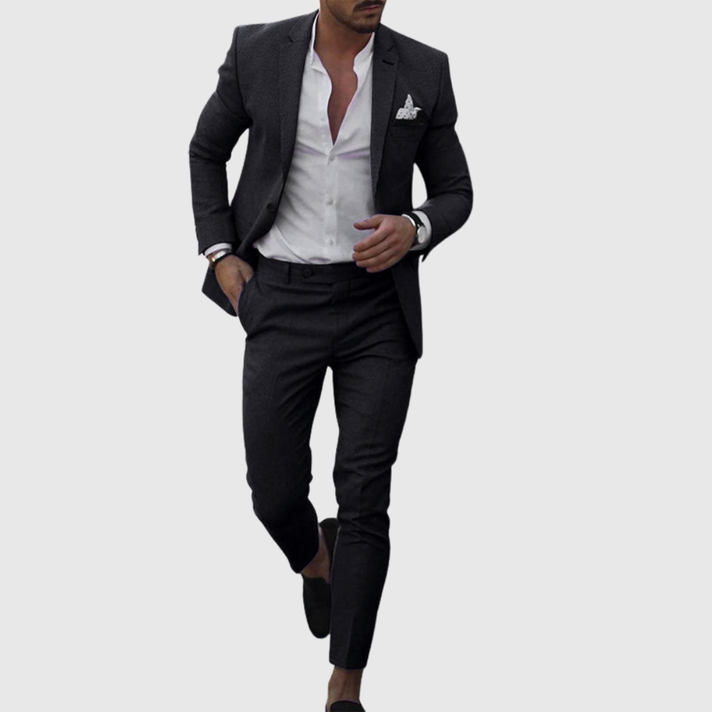Slim fit letni garnitur dwuczęściowy