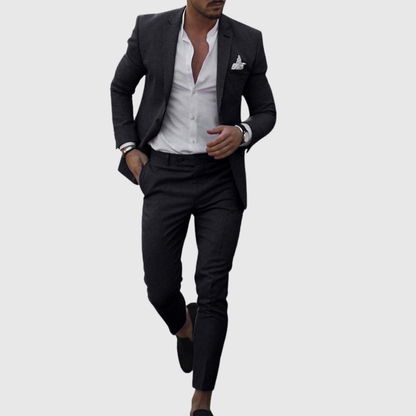 Slim fit letni garnitur dwuczęściowy