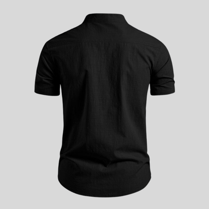Minimal Stand Collar Tailored Shirt
