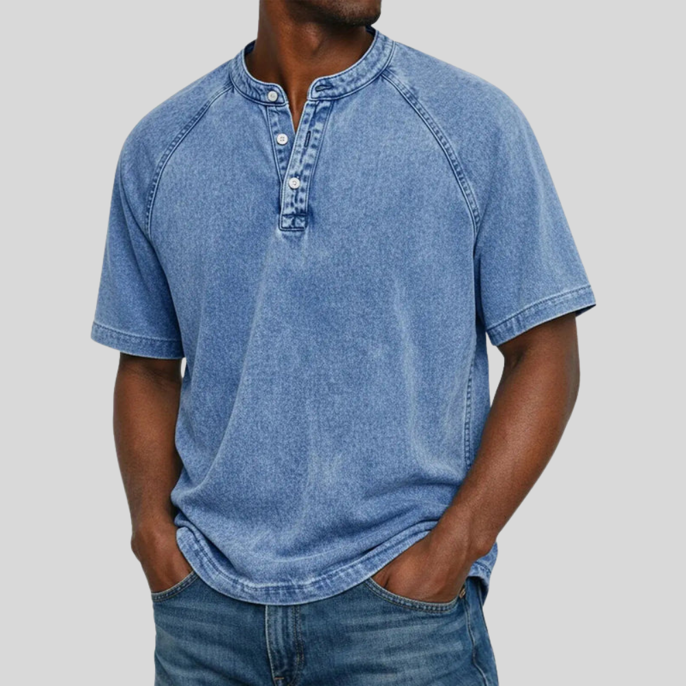 Vintage'owa, prana koszulka henley casualowa