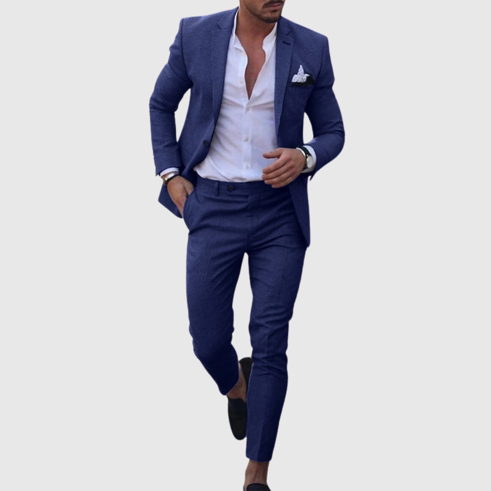 Slim fit letni garnitur dwuczęściowy