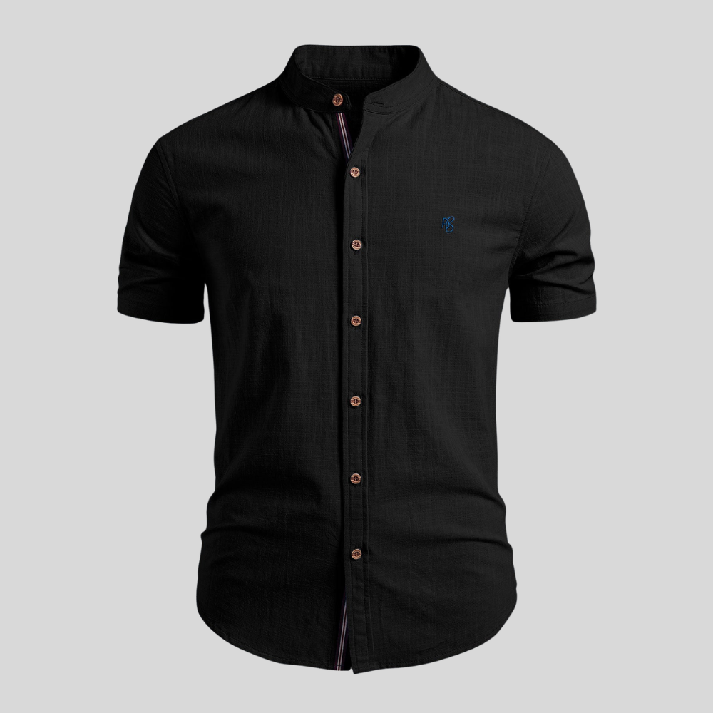 Minimal Stand Collar Tailored Shirt