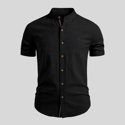 Minimal Stand Collar Tailored Shirt