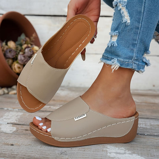 Open Toe Wedge Comfort Slides