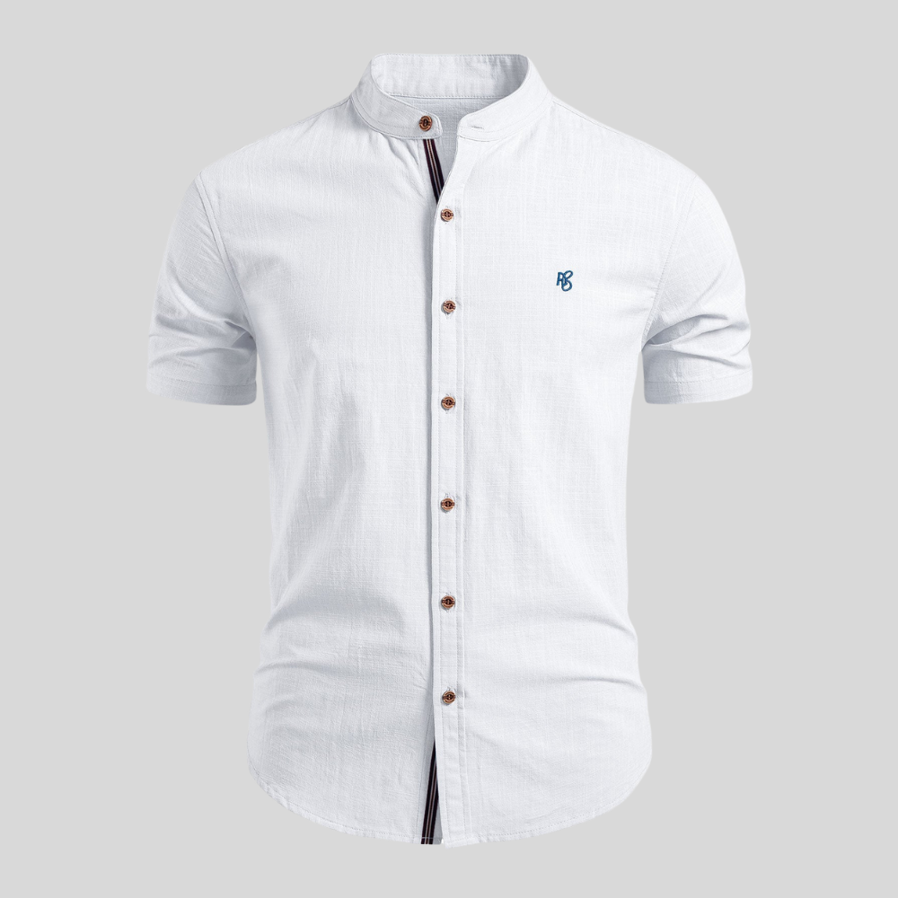 Minimal Stand Collar Tailored Shirt