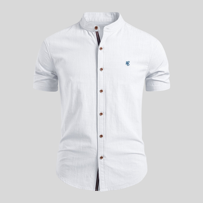 Minimal Stand Collar Tailored Shirt