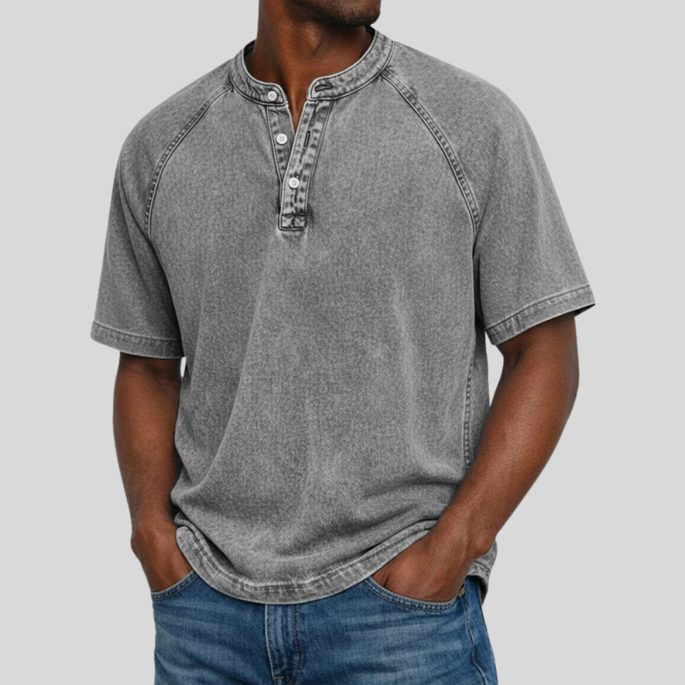 Vintage'owa, prana koszulka henley casualowa