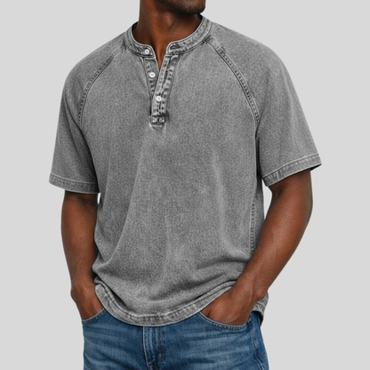 Vintage'owa, prana koszulka henley casualowa