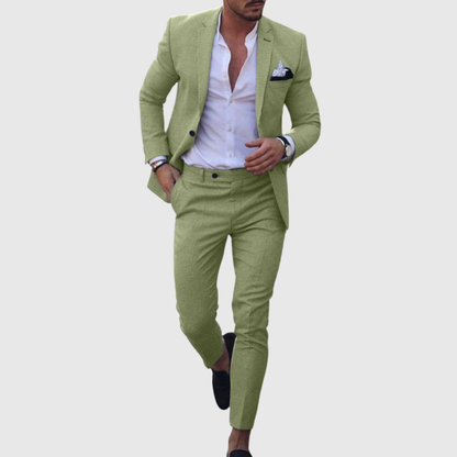Slim fit letni garnitur dwuczęściowy