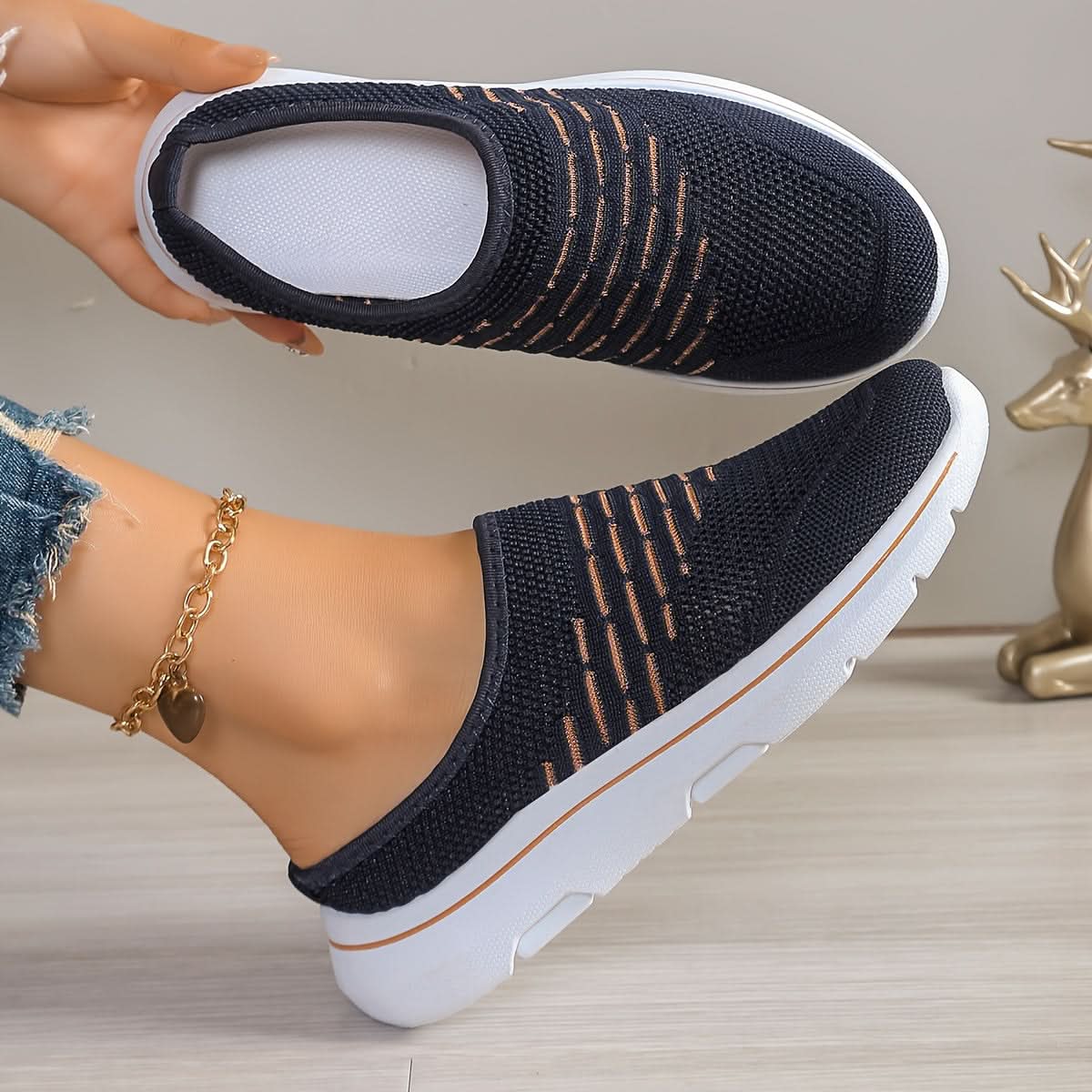Breathable Mule Slip On Sneakers