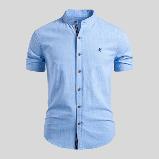Minimal Stand Collar Tailored Shirt