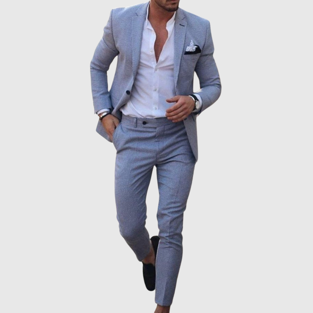 Slim fit letni garnitur dwuczęściowy