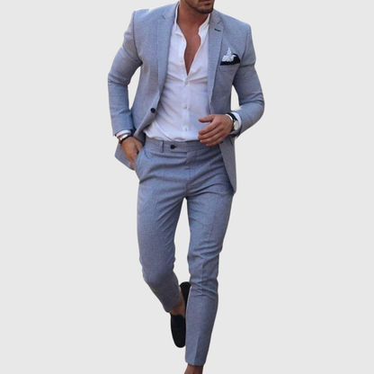Slim fit letni garnitur dwuczęściowy