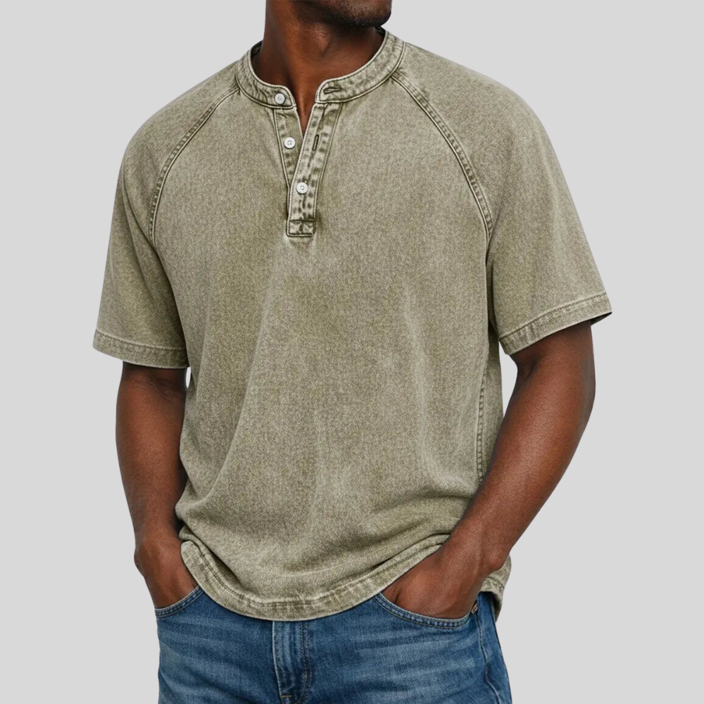 Vintage'owa, prana koszulka henley casualowa