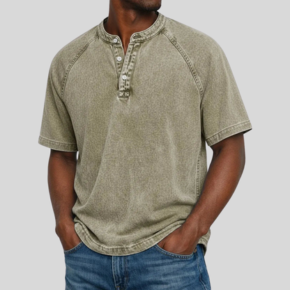 Vintage'owa, prana koszulka henley casualowa
