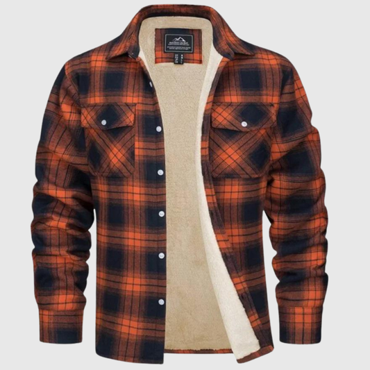 Warm Lined Plaid Casual Jacket