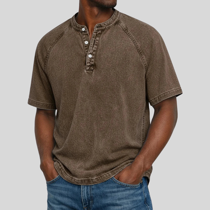 Vintage'owa, prana koszulka henley casualowa