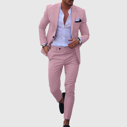 Slim fit letni garnitur dwuczęściowy