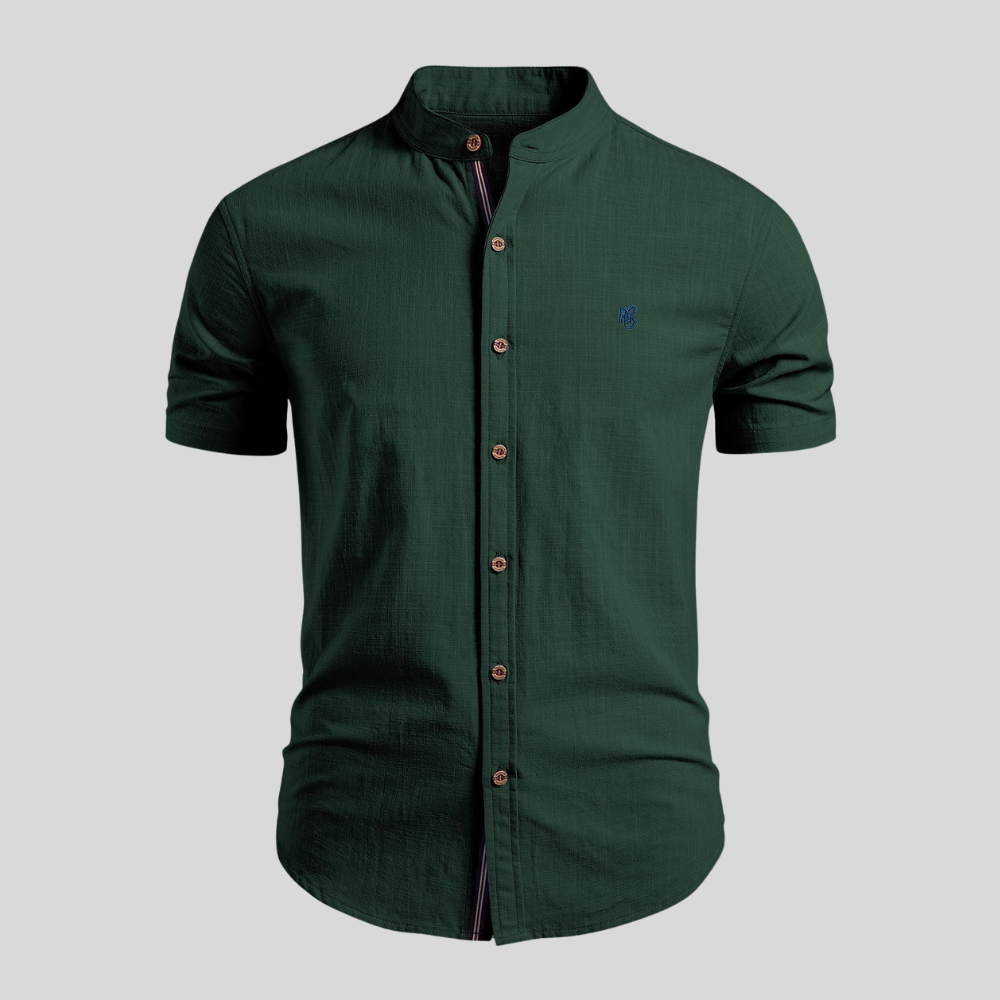 Minimal Stand Collar Tailored Shirt