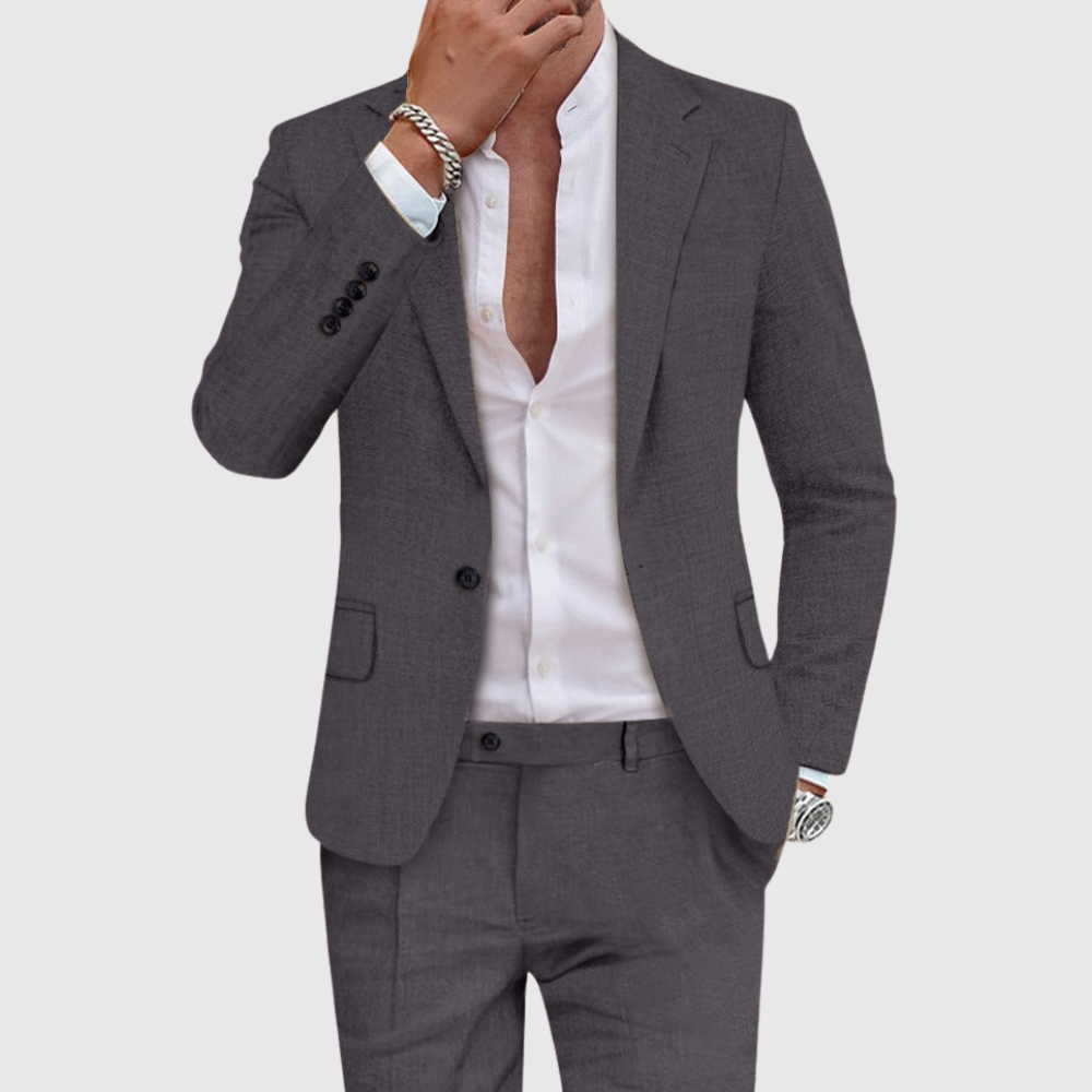 Slim fit letni garnitur dwuczęściowy
