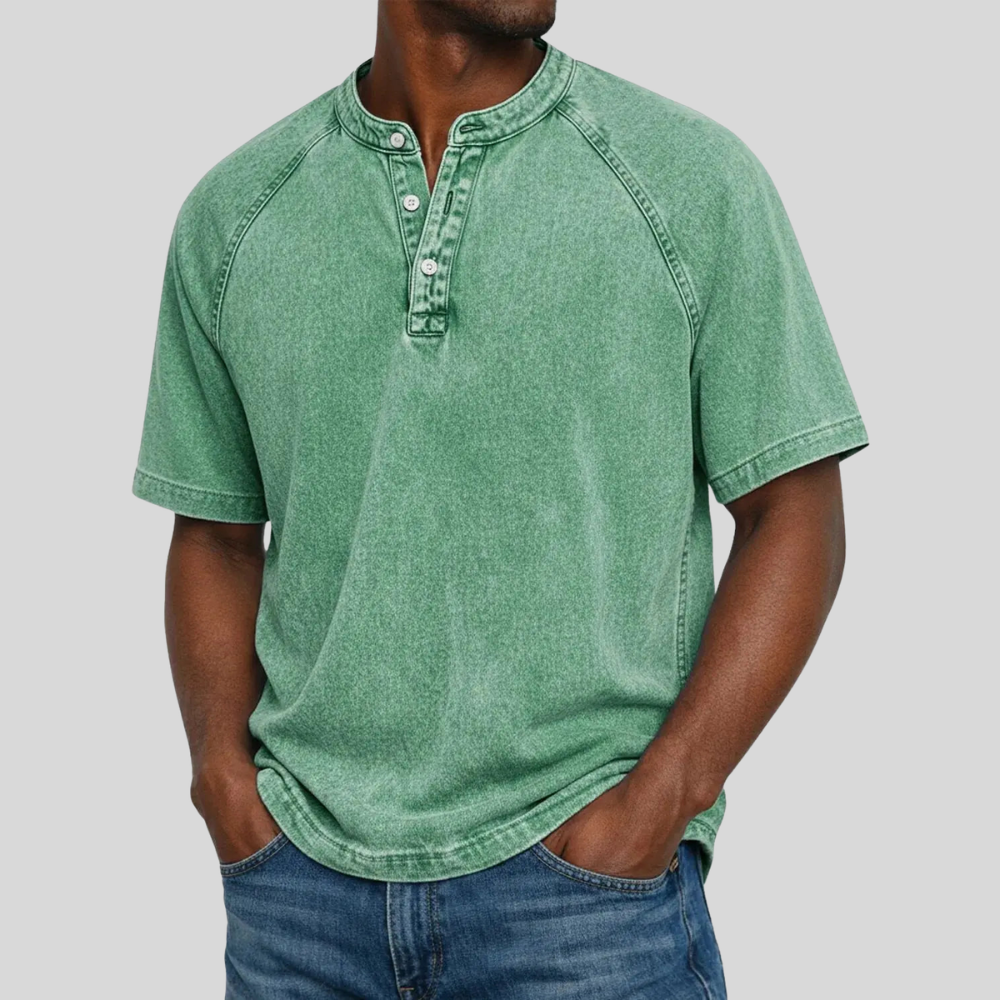 Vintage'owa, prana koszulka henley casualowa